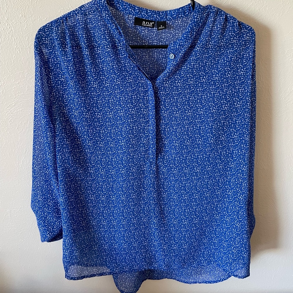 Ana Brand Navy/White Blouse